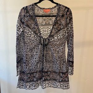 Halebob Cabana lightweight swim cover up, size S. Ruffle detail.